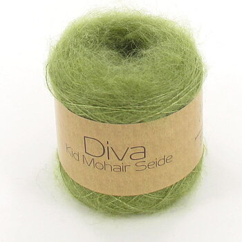 Diva Kid Mohair & Mullbärssilke, oliv
