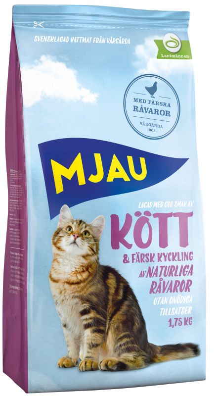 Mjau Torrfoder med kött kyckling 1,75kg
