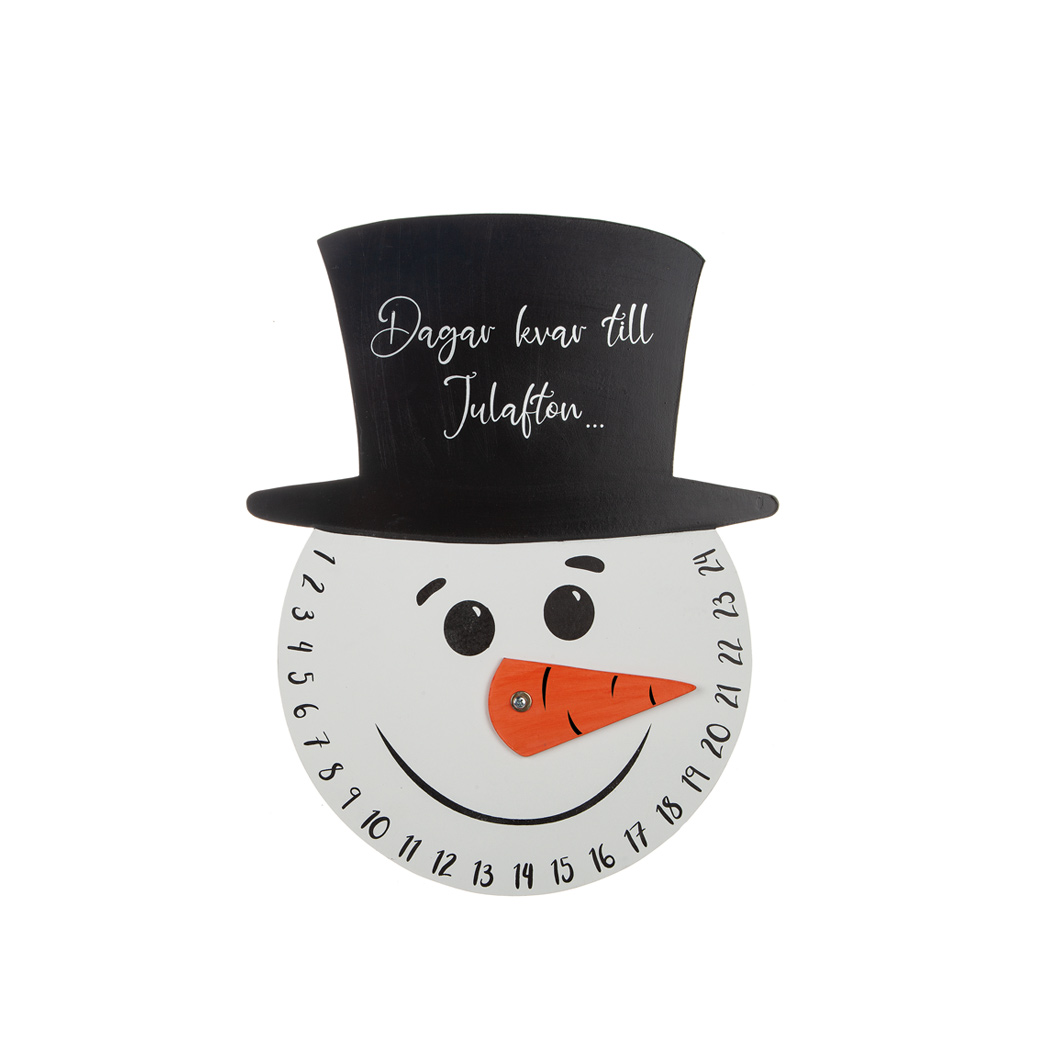 Snögubbe “Dagar kvar till jul” i trä vägghängd - 2