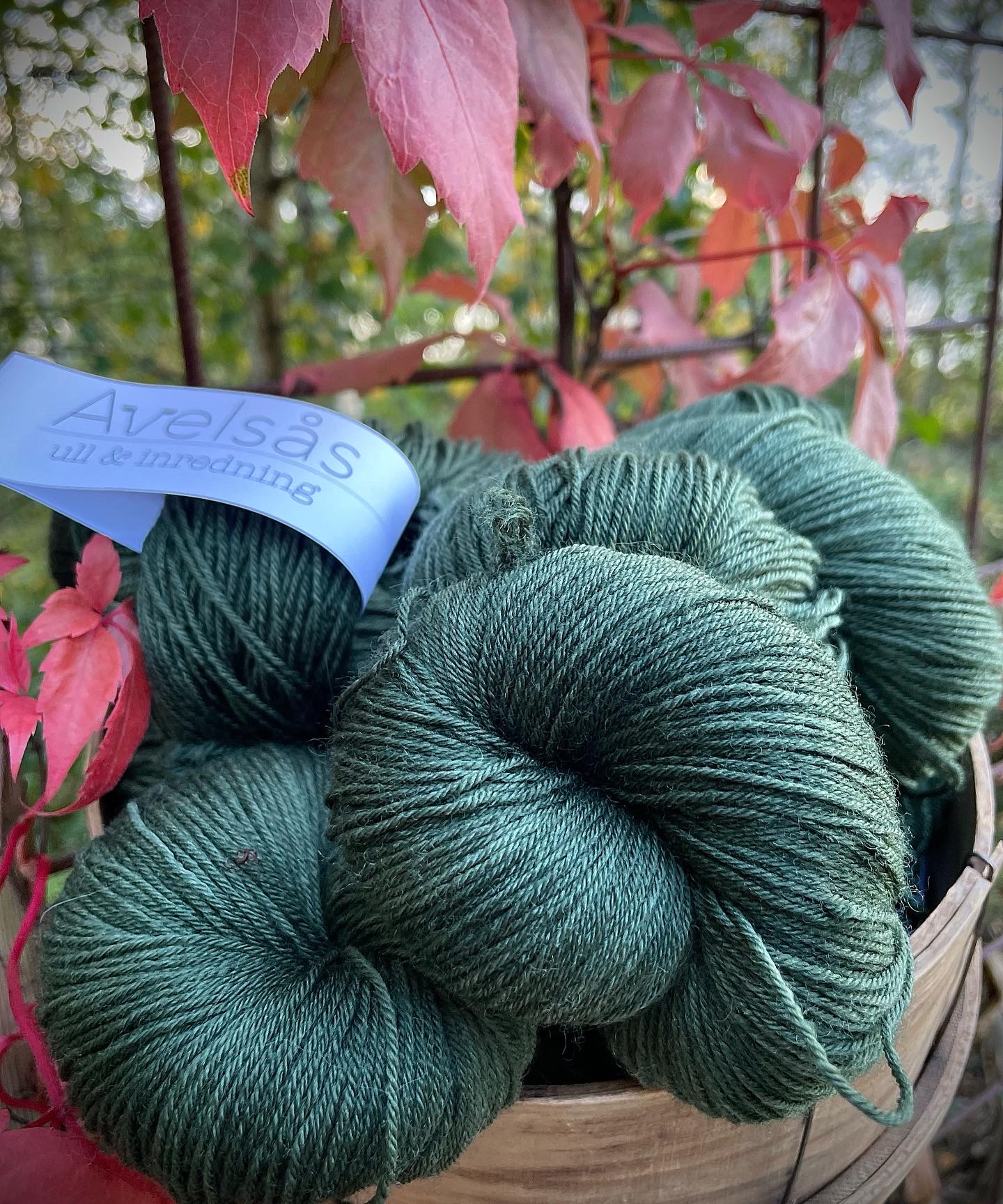 Merino yarn dark misty green - 2