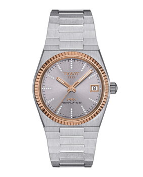 T931.207.41.336.00 Tissot PRX 35 Powermatic 80 grå 18 K roséguld och stål