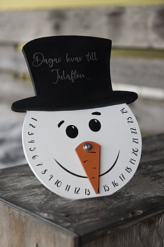 Kalender Snögubbe stående 20x25 cm