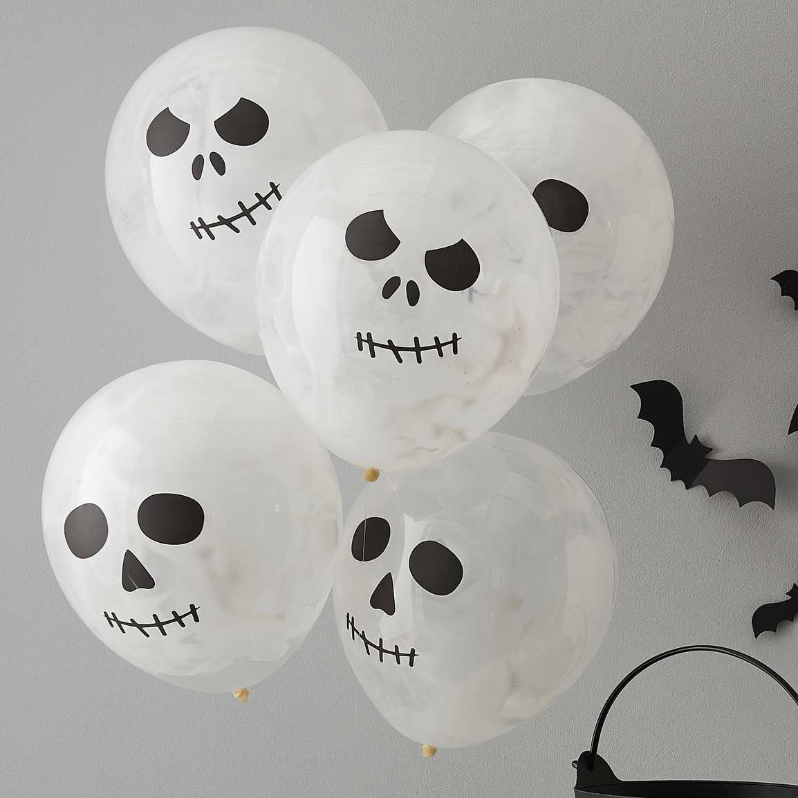 Ballonger med Dödskallar 5-pack
