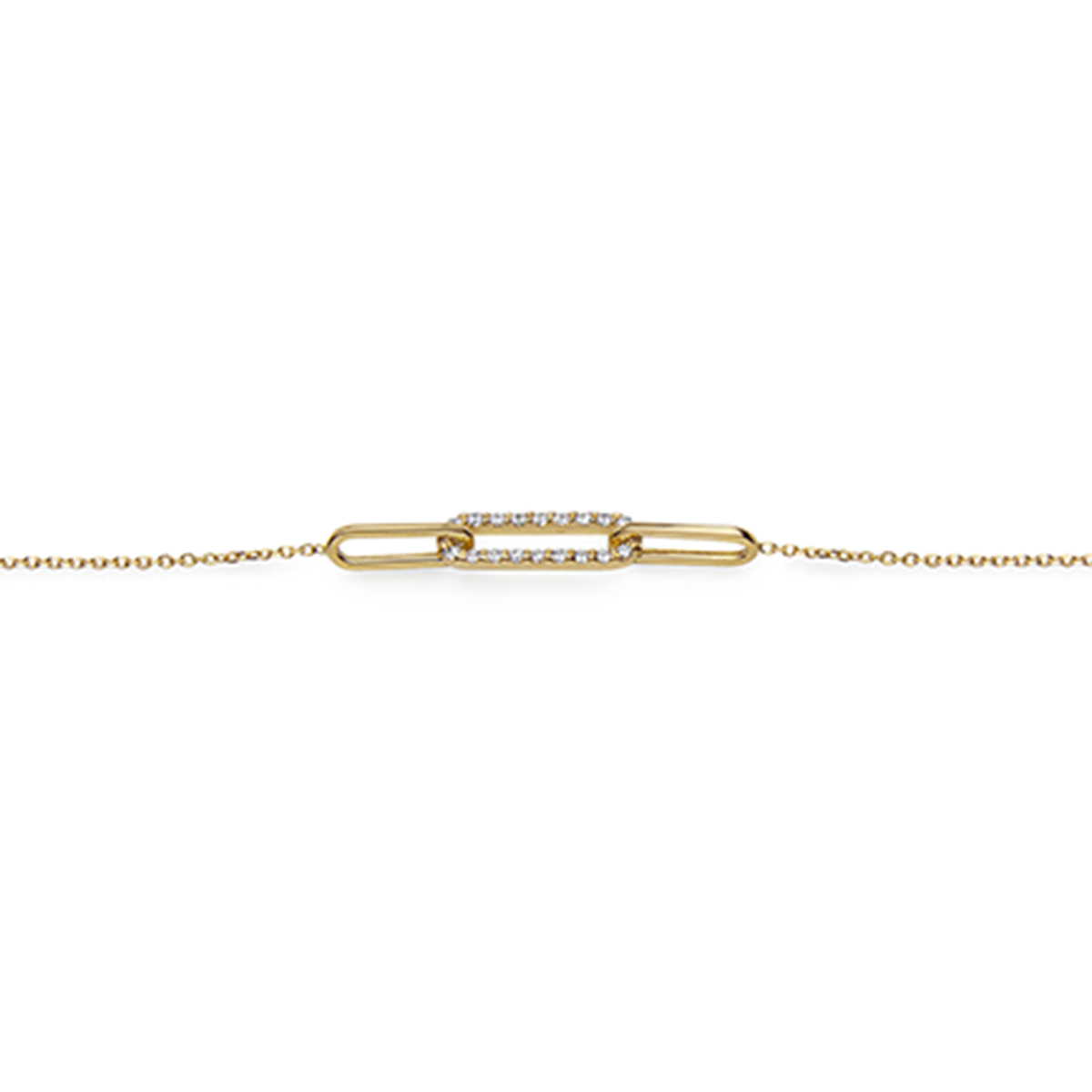 Paperclip CZ Gold Bracelet - 3