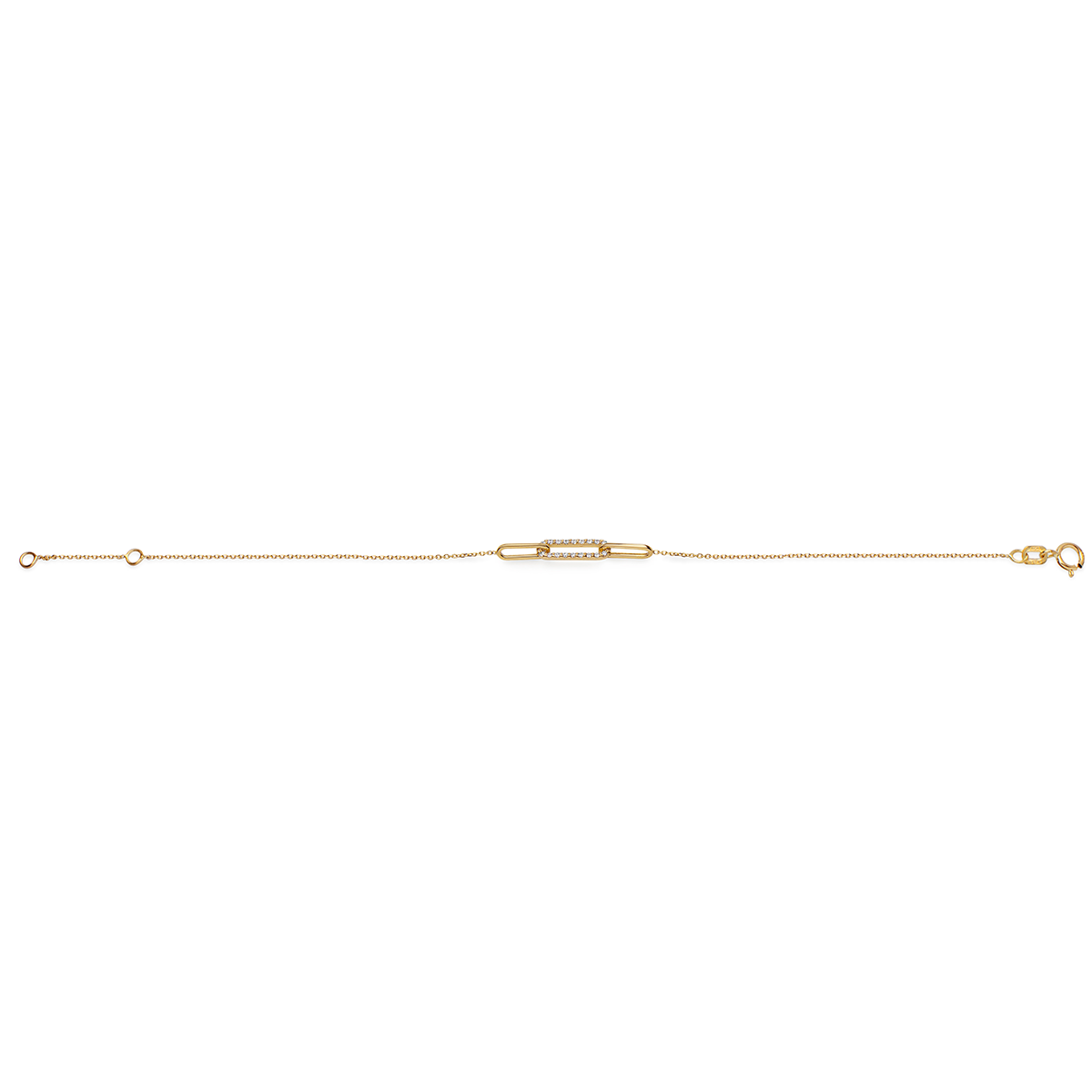 Paperclip CZ Gold Bracelet