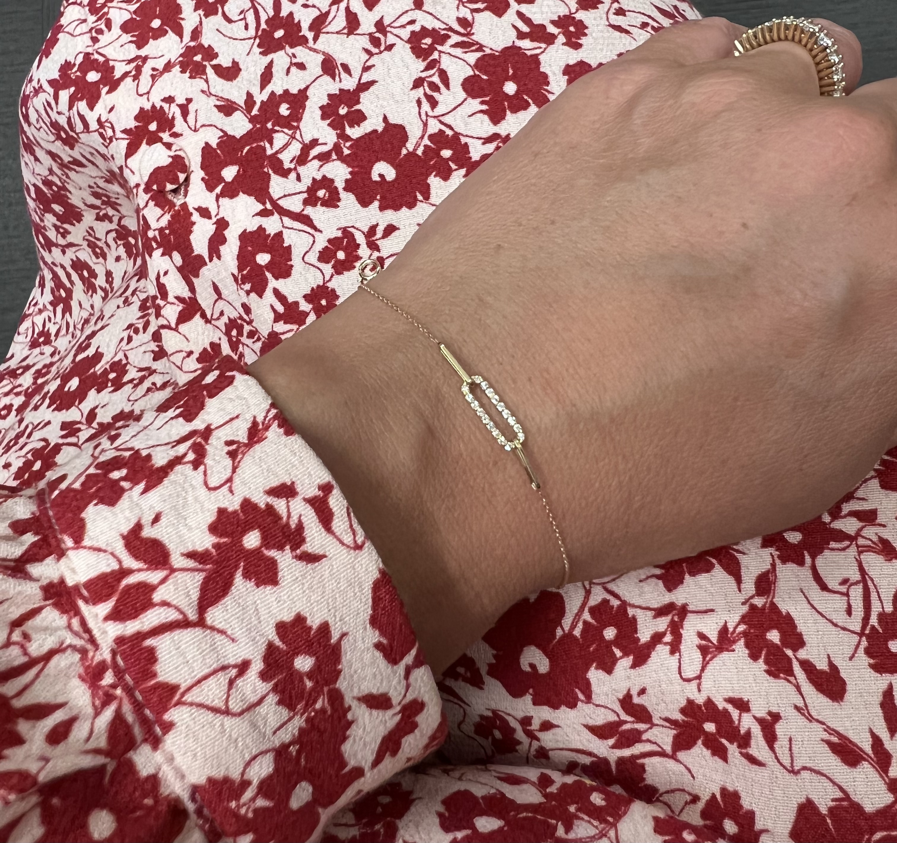 Paperclip CZ Gold Bracelet - 2