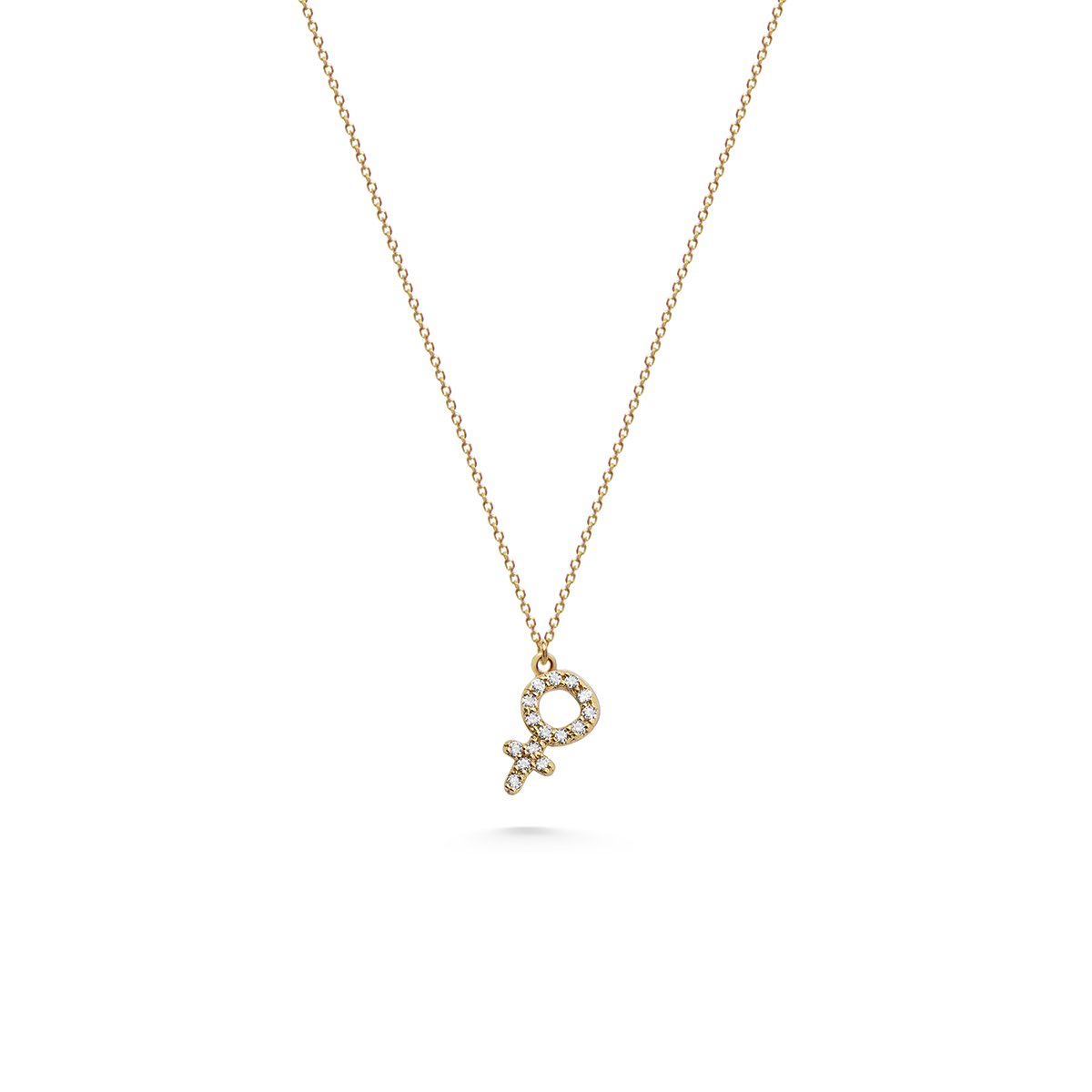 Women's Symbol Gold Necklace CZ - 3