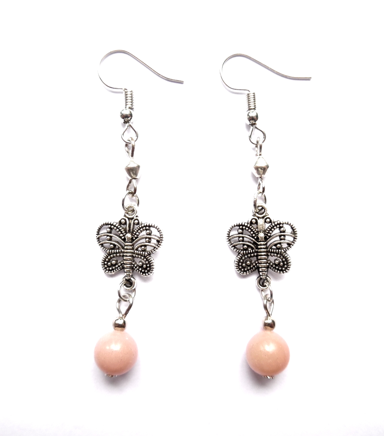 Örhängen med rosa opal - 2