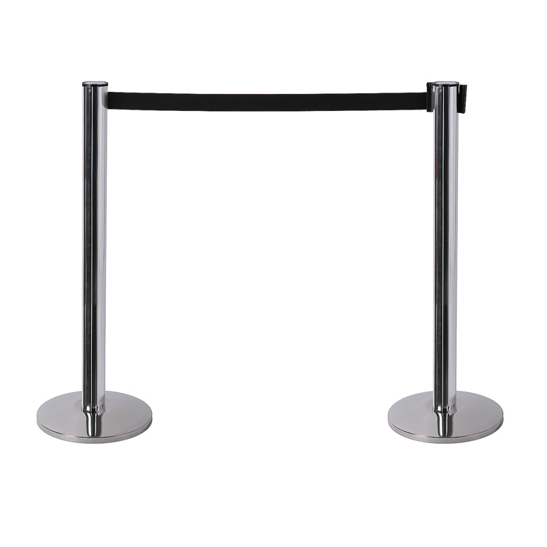 Chrome avspärrningsstolpe med rullband - 2