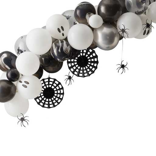 Ballongbåge Halloween Svart Vit & Silver - 2