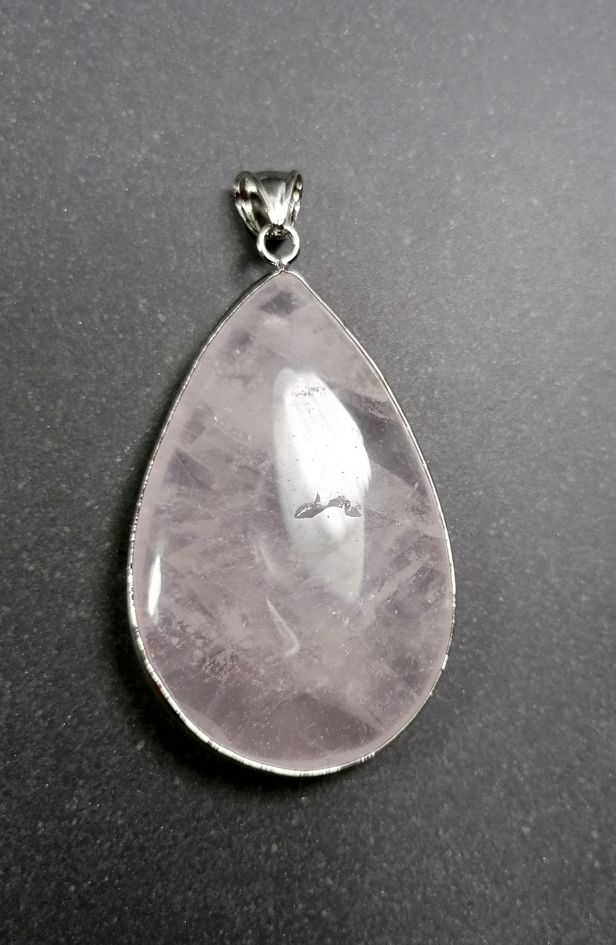 Rosenkvarts Cabochon Drop-form Halsband