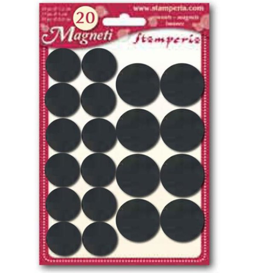 Magneter,  25 mm ø 8st, 18mm ø 12st, Stamperia