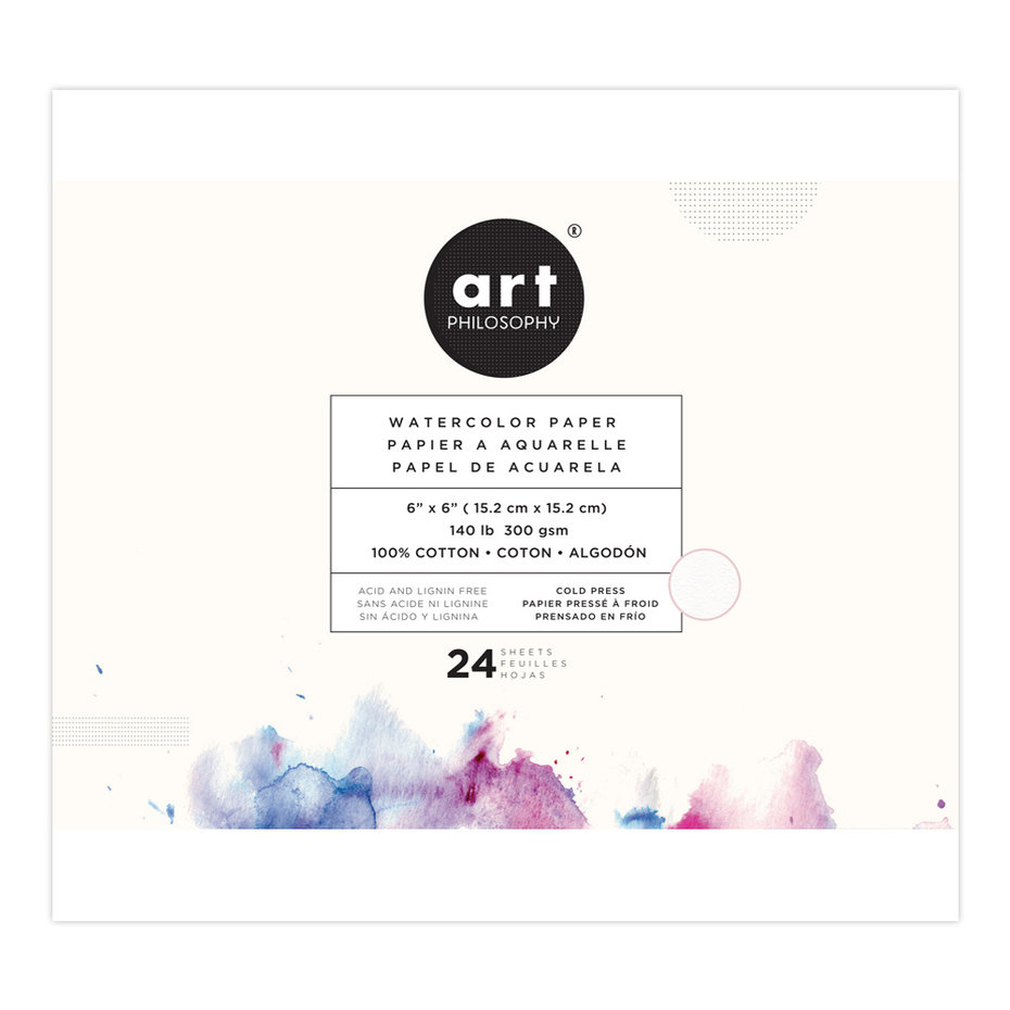 Akvarellpapper - block, 6"x6", 24ark, Prima Marketing