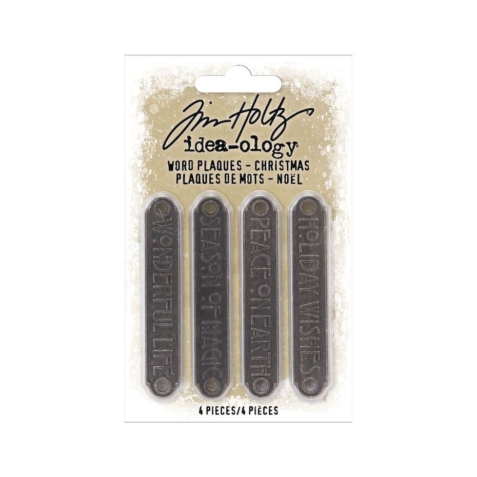 Christmas Word Plaques, 4st, Tim Holtz idea-ology,