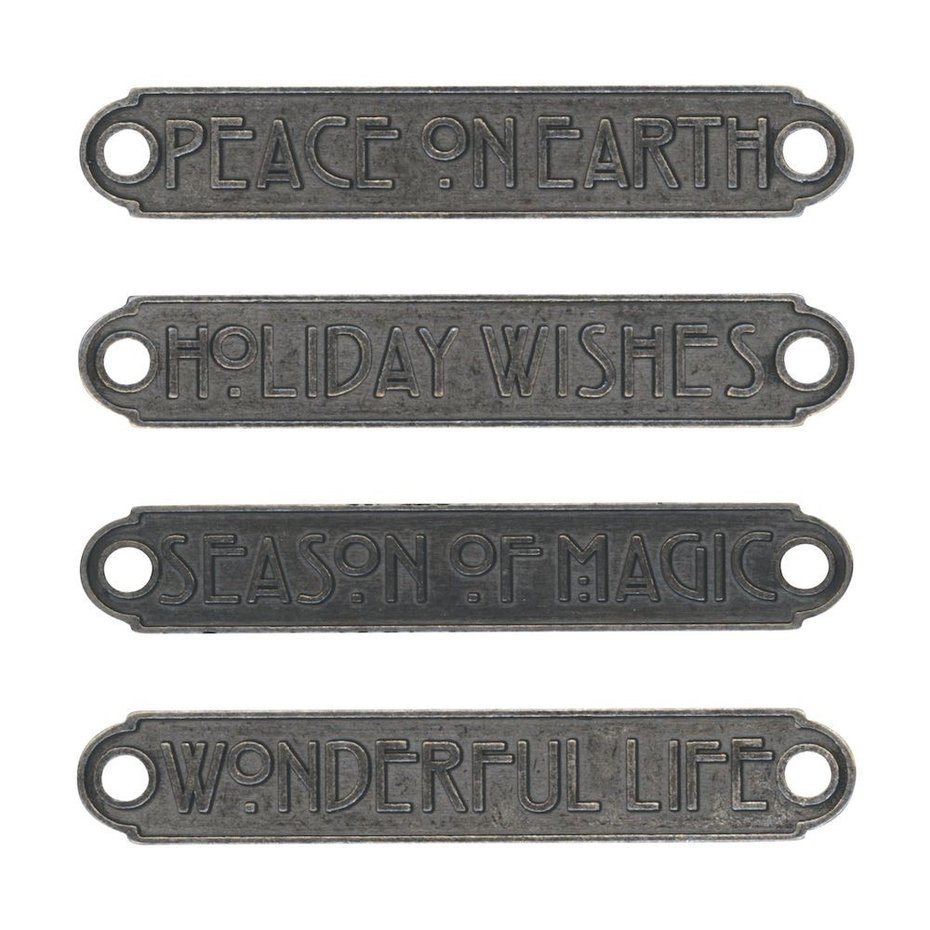 Christmas Word Plaques, 4st, Tim Holtz idea-ology, - 2