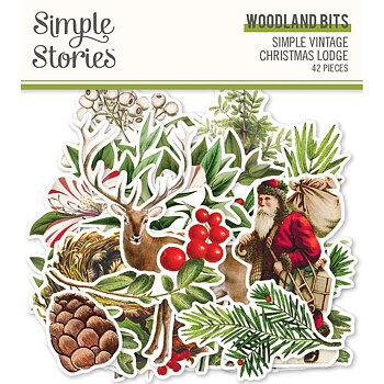 Simple Vintage Christmas Lodge, Woodland bits, 42st., Die cuts, Simple Stories, 