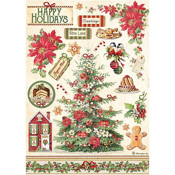 Classic Christmas Tree, Rispapper, A4, Stamperia