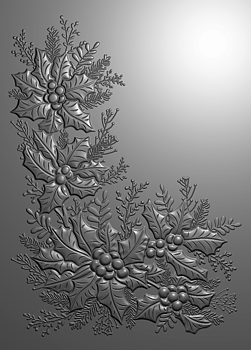 Flourishing Holly Corner, 3D Embossing Folder, Tis the Season, Crafters Companion 