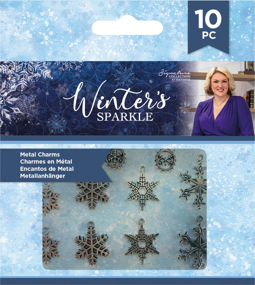 Snöflingor, Winter's Sparkle Snowflake, 10st, Charms, Crafter's Companion