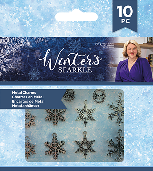 Snöflingor, Winter's Sparkle Snowflake, 10st, Charms, Crafter's Companion