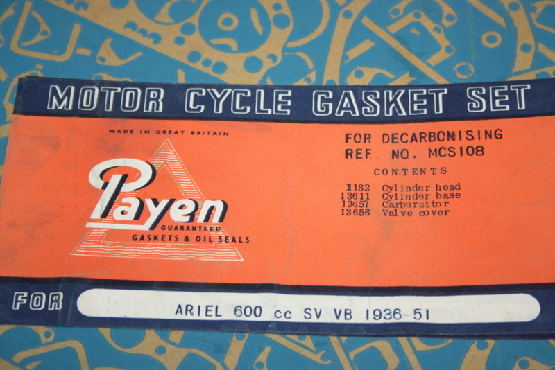 Dichtungssatz Ariel 600cc SV, VB 1936-51 NOS - 3