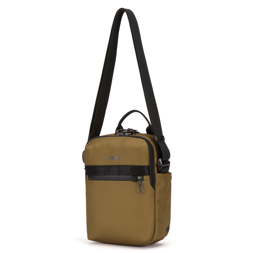 Stöldsäker väska - PACSAFE Metrosafe X Vertical Recycled Crossbody Bag Tan - 2
