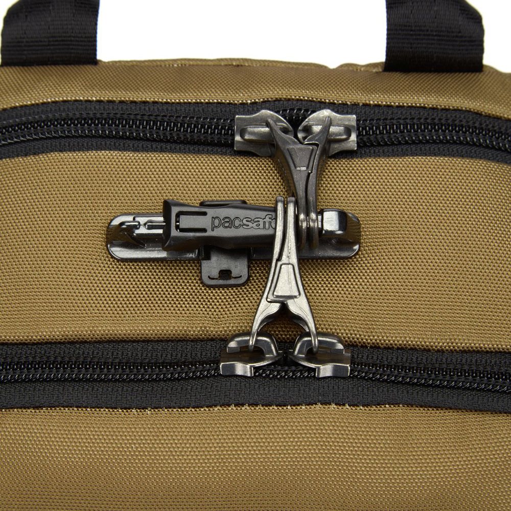 Stöldsäker väska - PACSAFE Metrosafe X Vertical Recycled Crossbody Bag Tan - 7