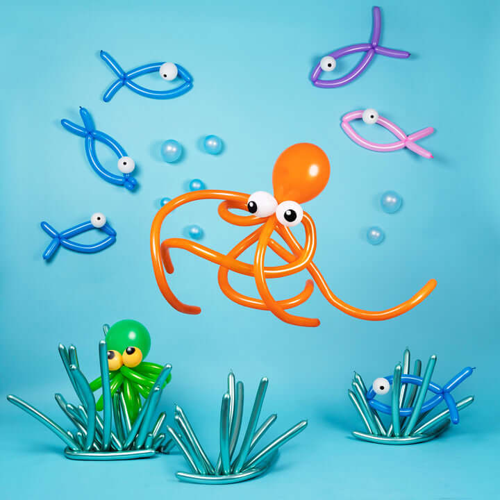Figurballonger Mix Krom med liten pump 10-pack - 2