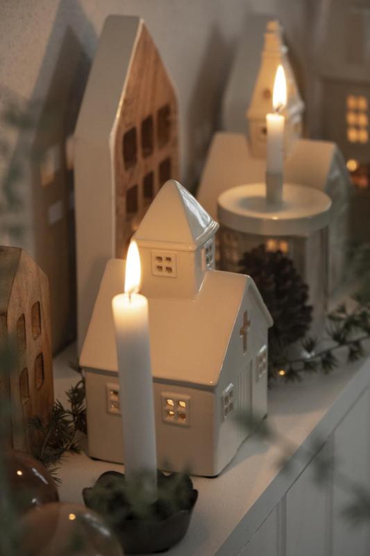 Huslykta - Lykta Kyrka - Vit - Keramik - 21x12,5 cm - 6