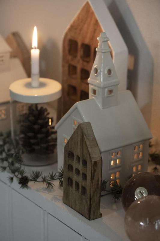 House lantern - Lantern Church - White - Ceramic - 26x13 cm - 4