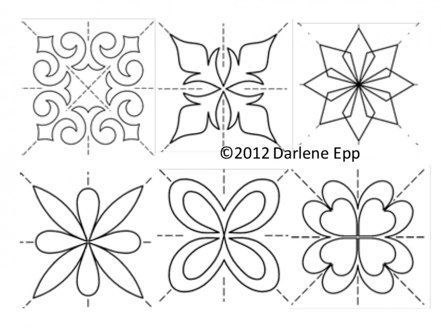 Quilting Stencil  - 6st motiv - 4"