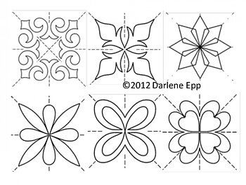 Quilting Stencil  - 6st motiv - 4"