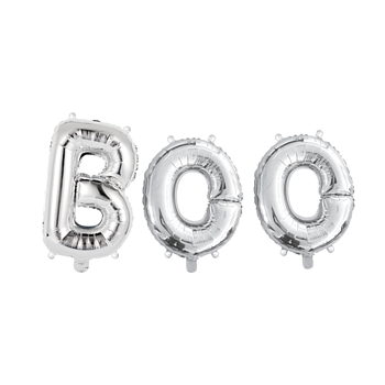 Ballonggirlang Halloween BOO Silver 40 cm