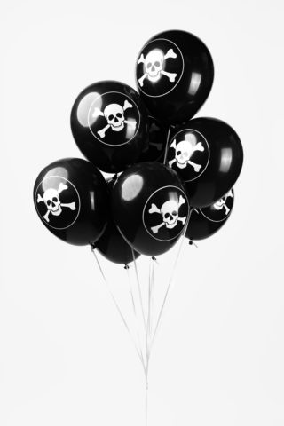 Ballonger med Dödskallar Svarta 8-pack - 2