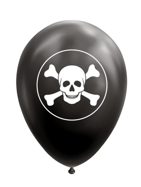 Ballonger med Dödskallar Svarta 8-pack