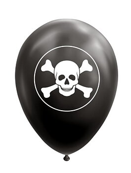 Ballonger med Dödskallar Svarta 8-pack