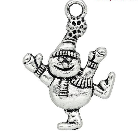 Berlock - Christmas  snowman silver