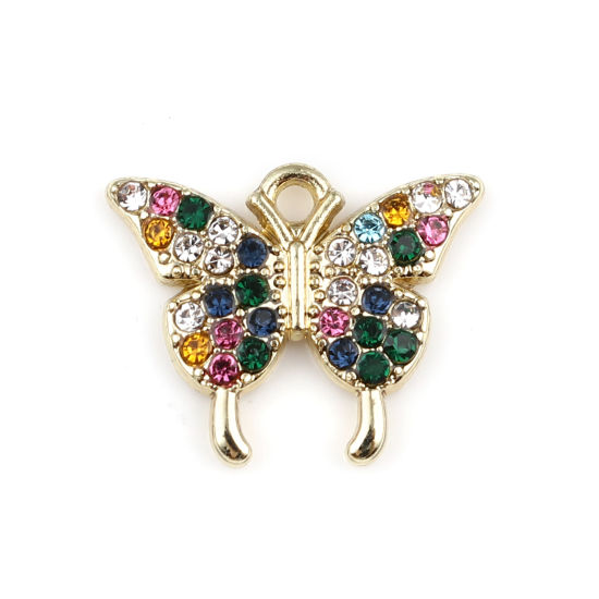 Charm -   butterfly, rhinestones, multi