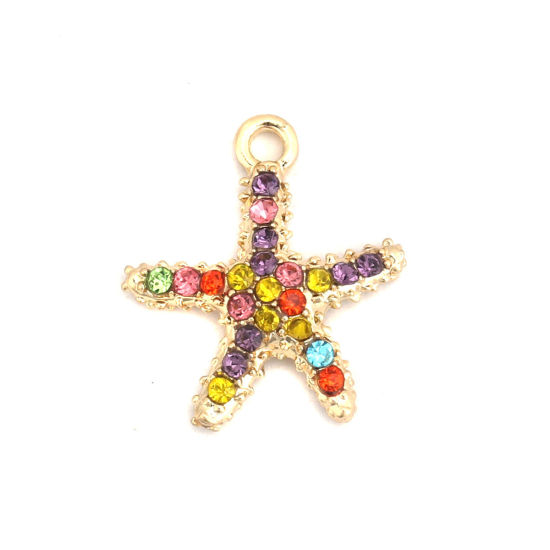 Charm -   Seastar, starfish rhinestones, multi
