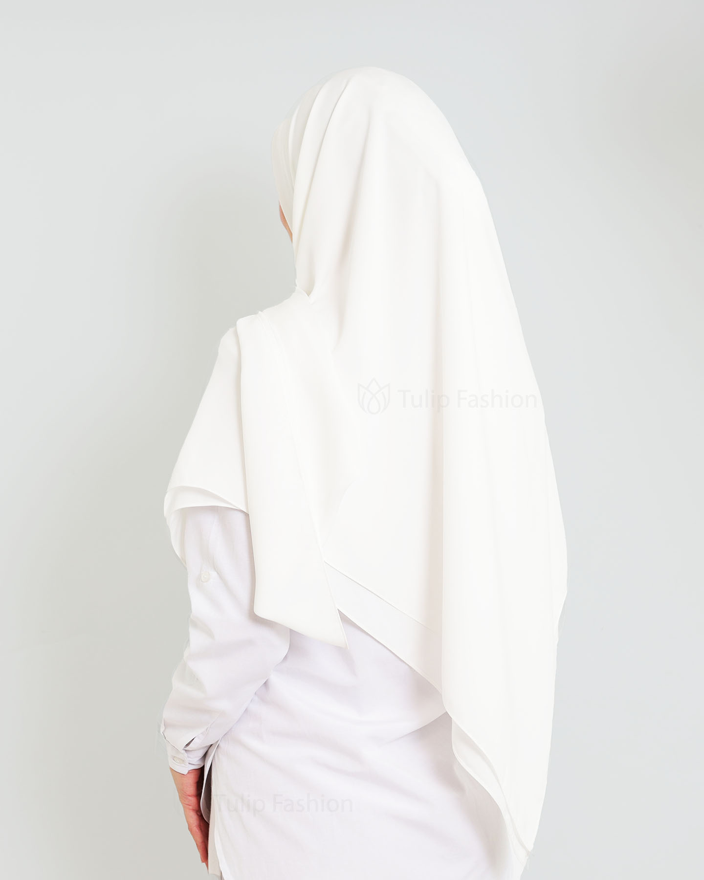 Hijab - Maxi Square Medina Chiffon - White - 4