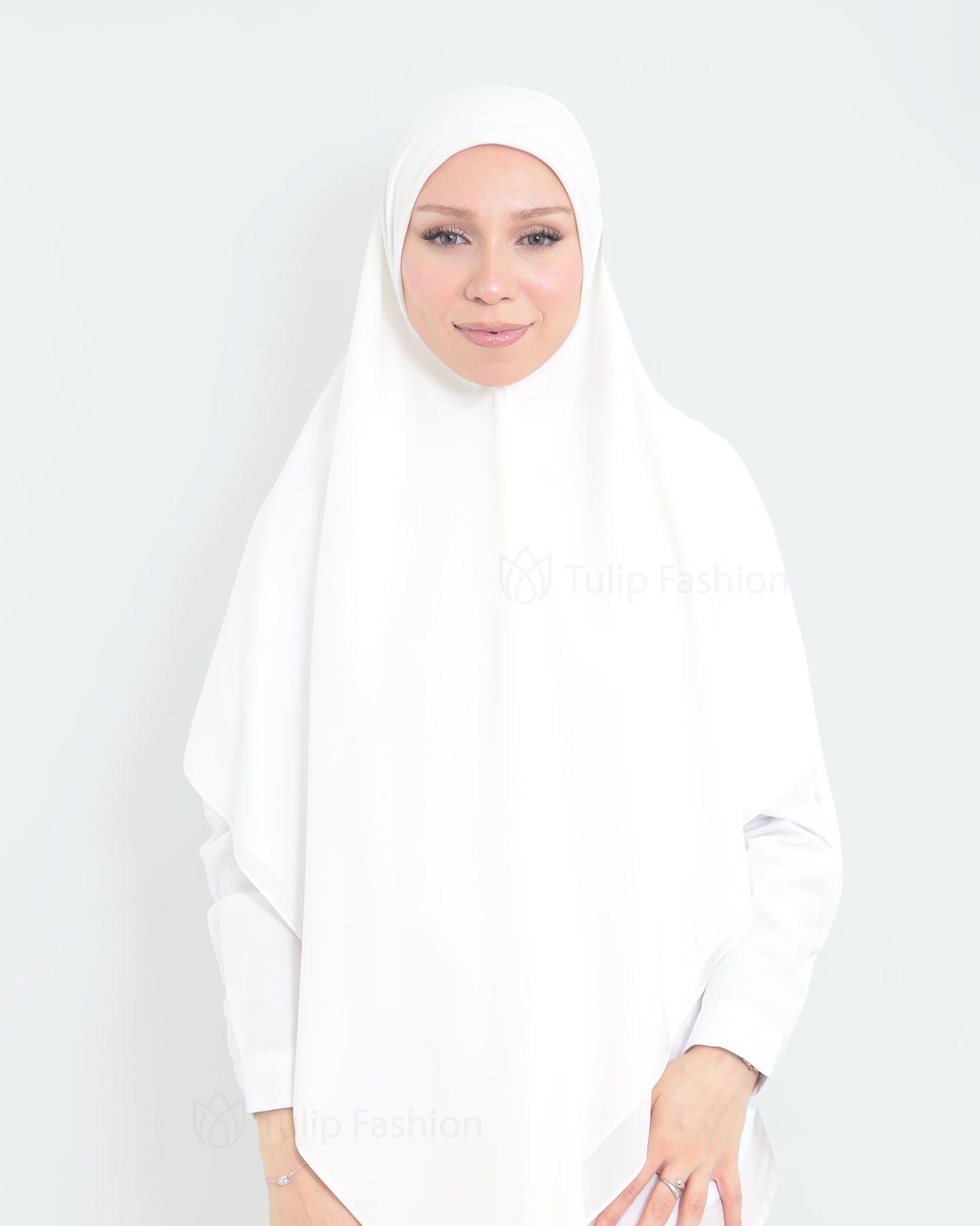 Hijab - Maxi Square Medina Chiffon - White - 2