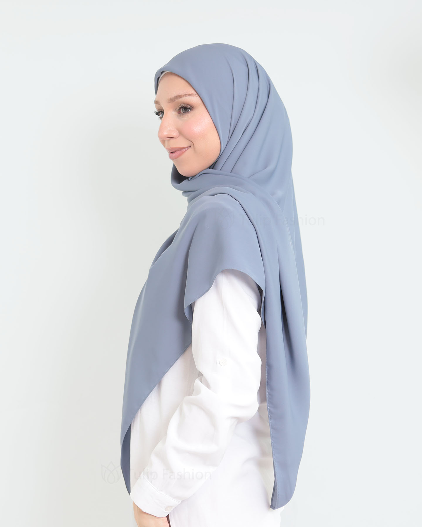 Hijab - Maxi Square Medina Chiffon - Gray - 3