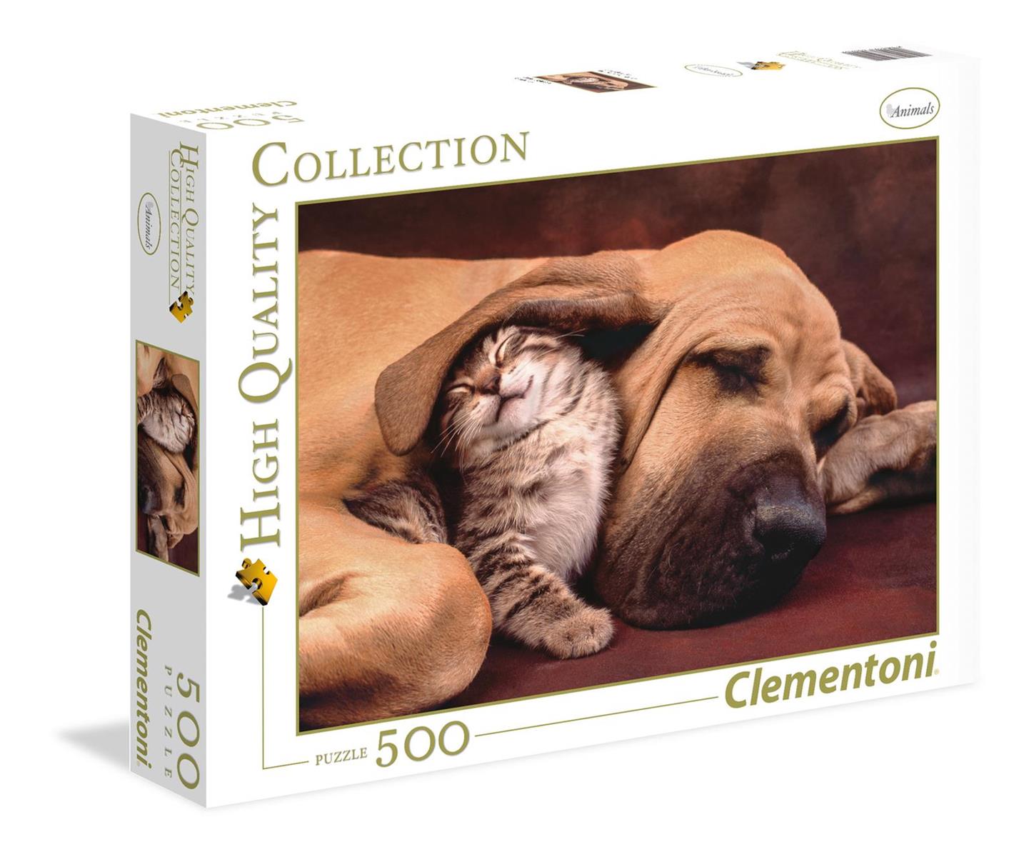 Clementoni High Quality Collection Cuddles Katt & Hund, 500 Bitar