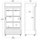 Displaykyl SD 802 BSLE, skjutdörrar, 690 liter