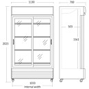 Displaykyl SD 1002 BSLE, skjutdörrar, 764 liter