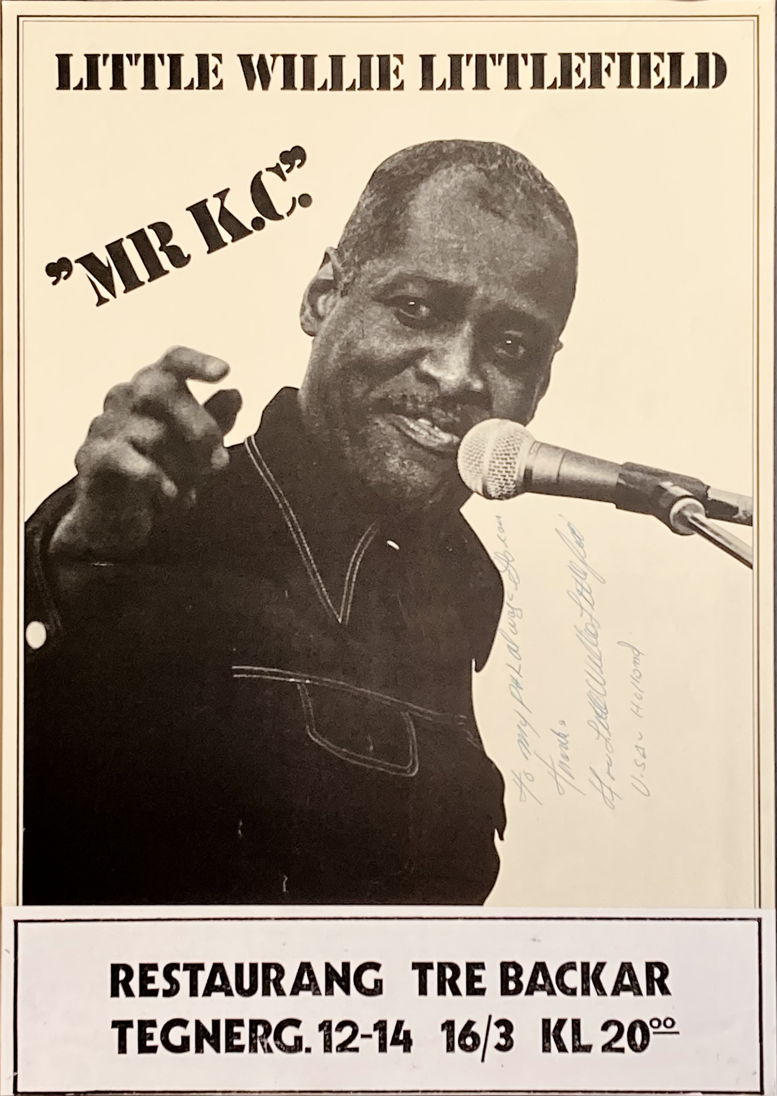 Nostalgipalatset - LITTLE WILLIE LITTLEFIELD - Stockholm 16 Mar Concert