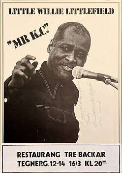 LITTLE WILLIE LITTLEFIELD - Stockholm 16 Mar Concert poster (1984) - SIGNED!