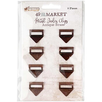 49 And Market - Curators Essential Metal Index Clips 8/Pkg - Antique Brass