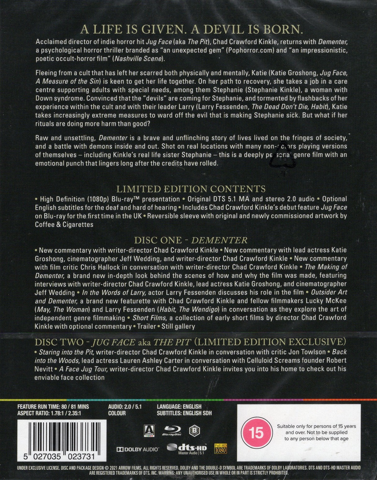 Dementer + Jug Face Limited Edition (ej svensk text) (Bluray