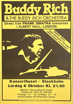 BUDDY RICH - Stockholm 6 Okt Konsertaffisch (1984)